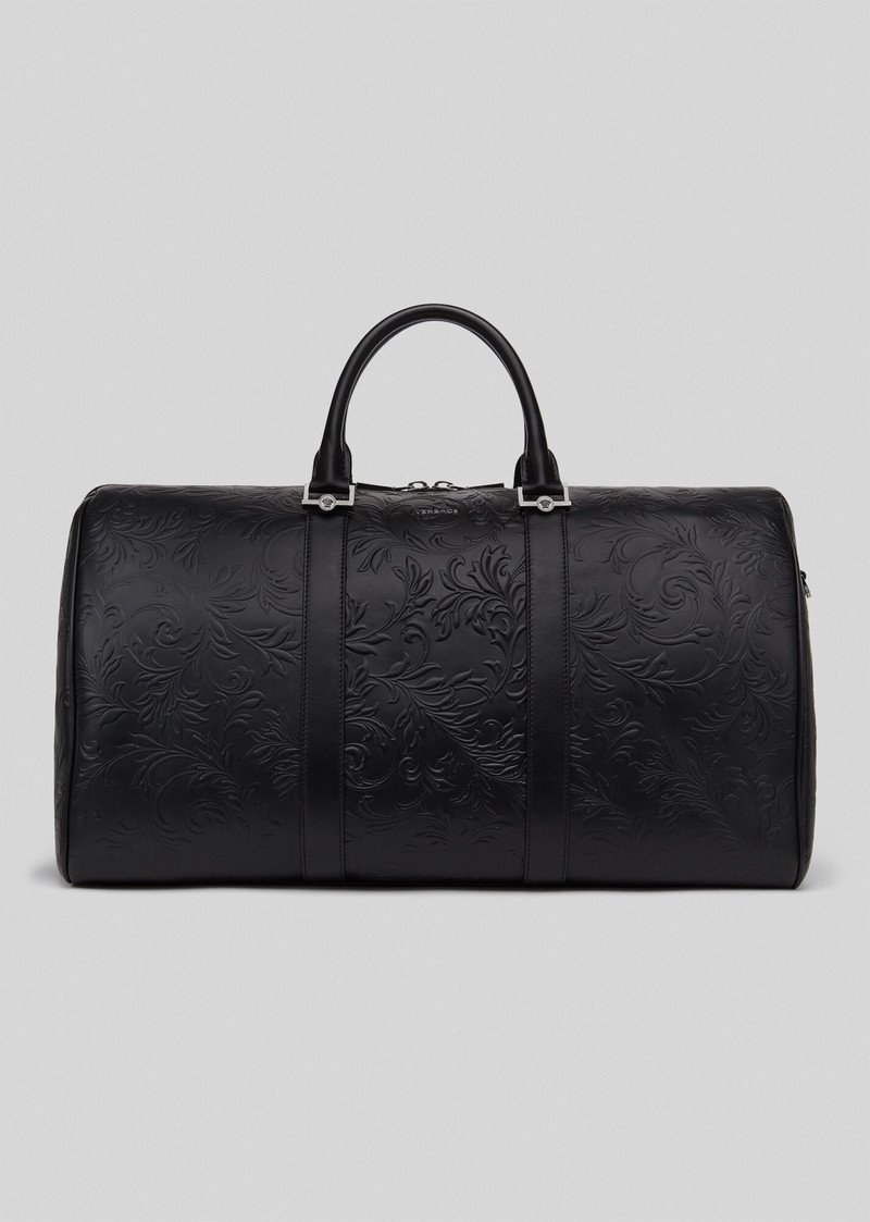 Embossed Barocco Leather Travel Bag 1