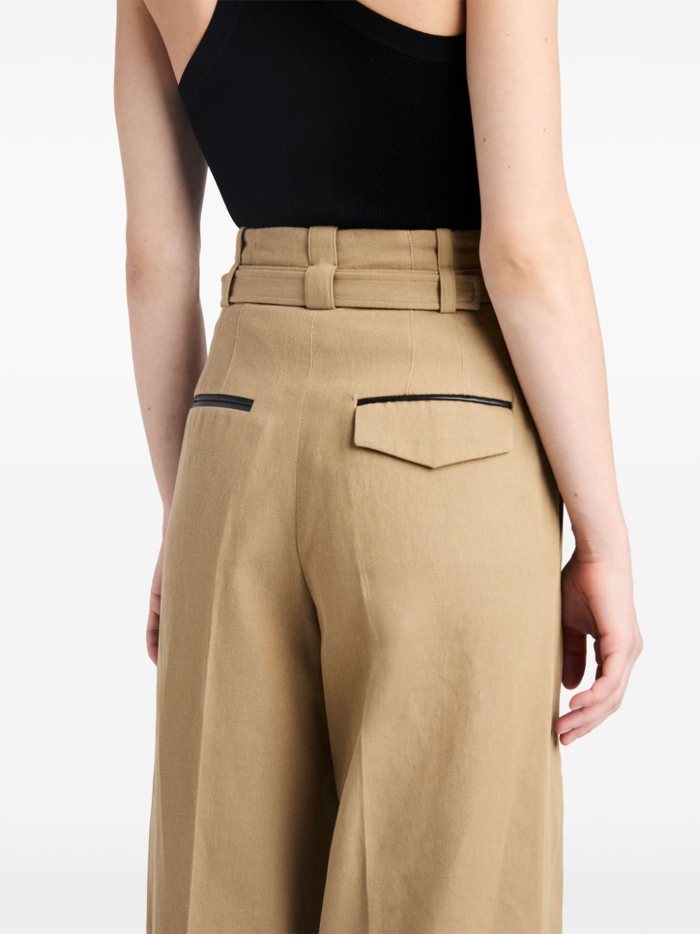 Dana wide-leg cotton-linen trousers - 5