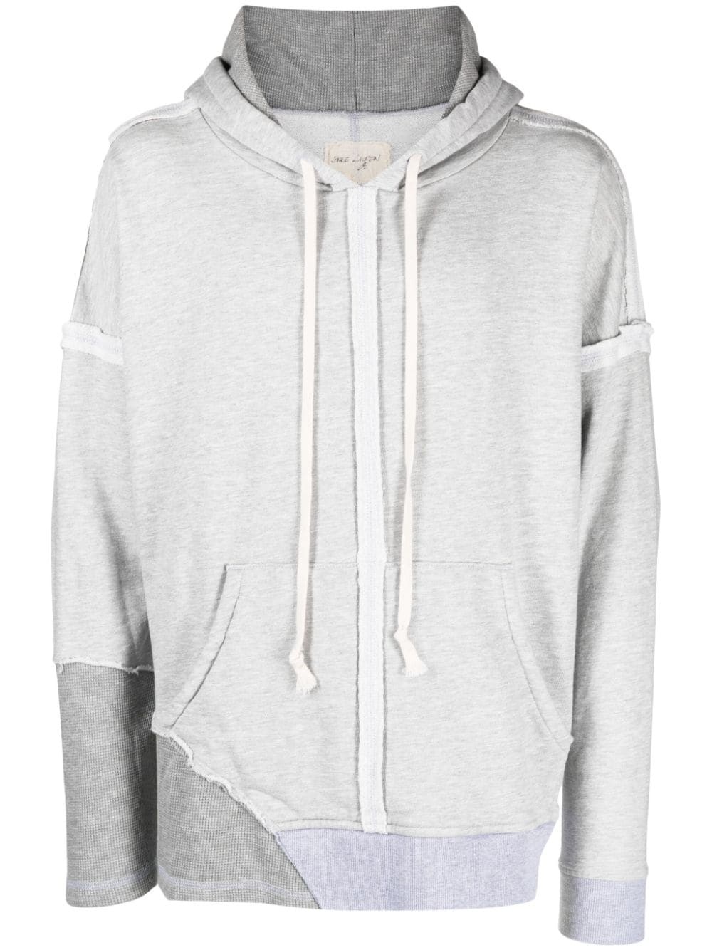 layered drawstring jersey hoodie - 1