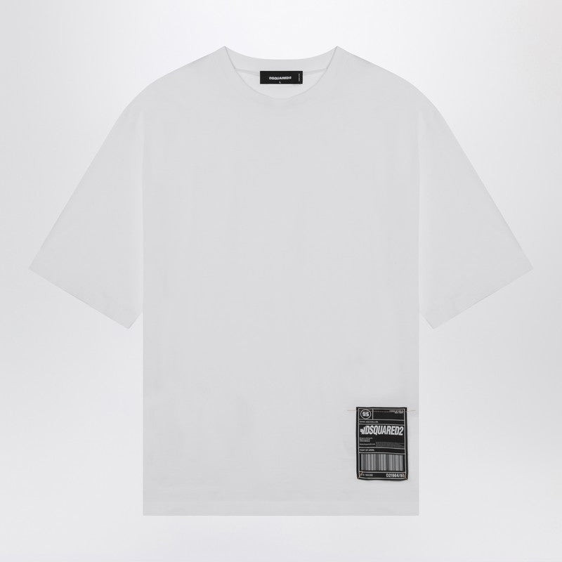 Dsquared2 White T-Shirt With Logo Patch Men 1