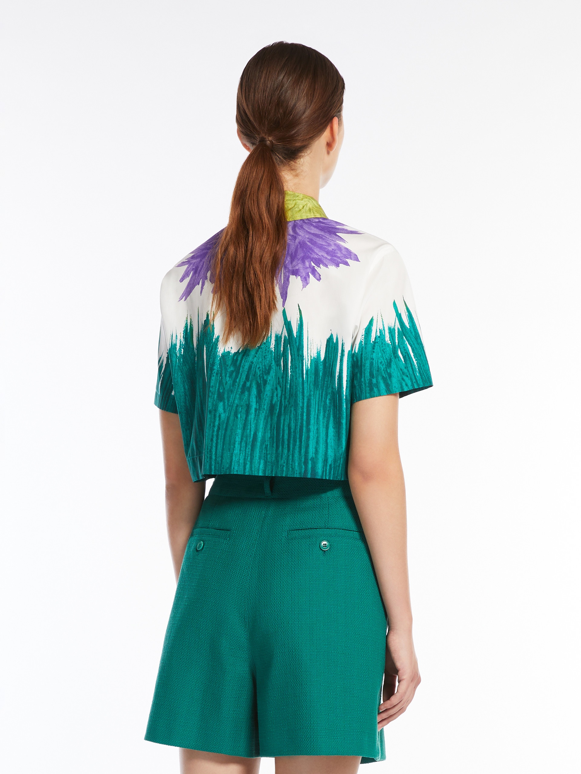 QUERO Printed cotton cropped shirt - 4