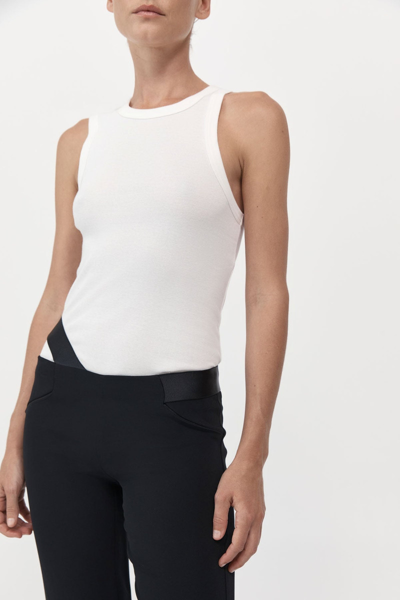 ST. AGNI Organic Cotton Asymmetric Tank - White outlook