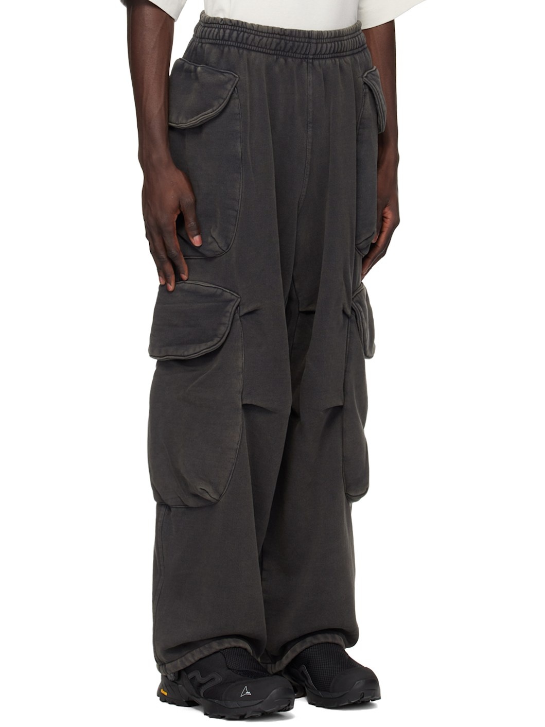 Black Heavy Gocar Cargo Pants - 2