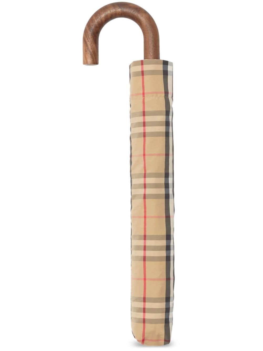 Vintage Check-print folding umbrella - 1