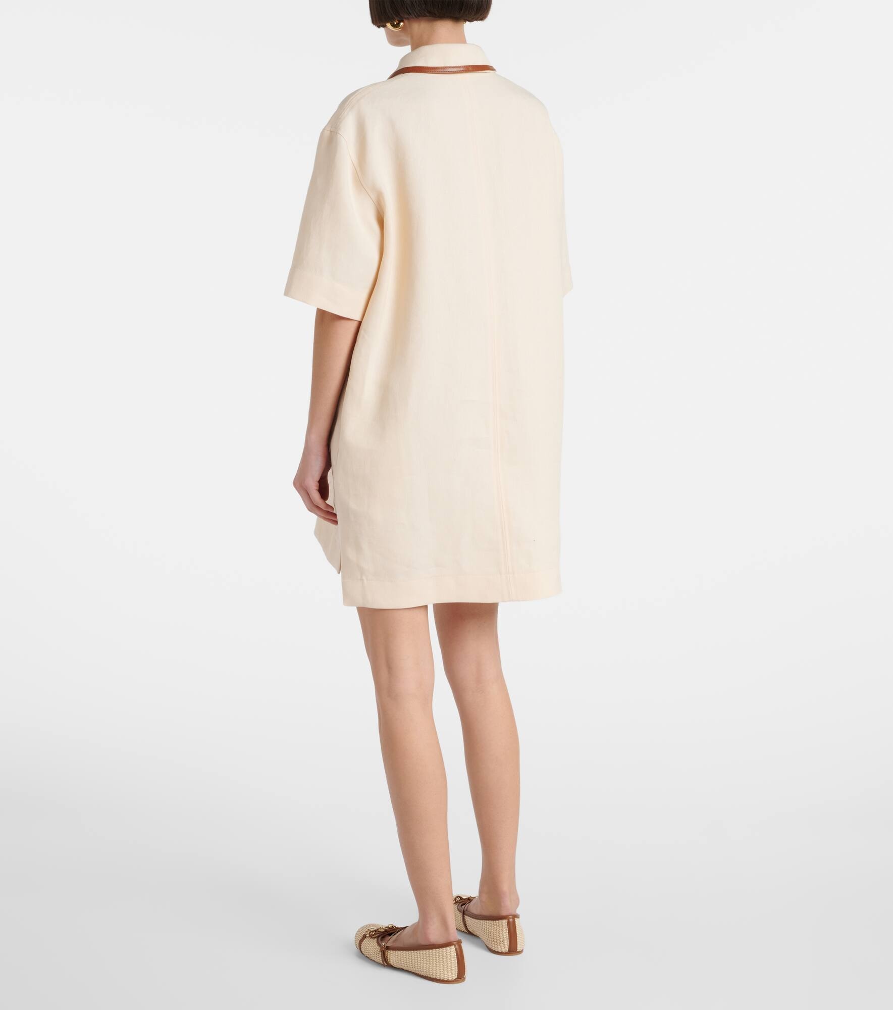 Horsebit linen canvas minidress - 3