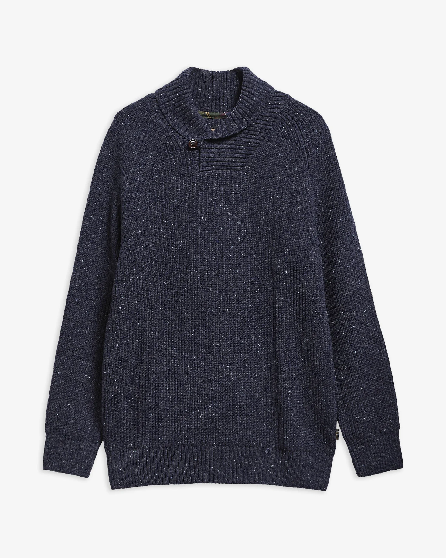 Essentials Fleck Wool Shawl Neck Jumper - 1