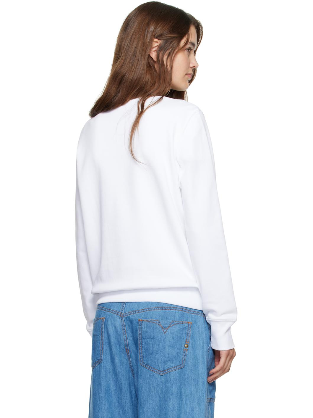 White Screen-Printed Sweatshirt - 3