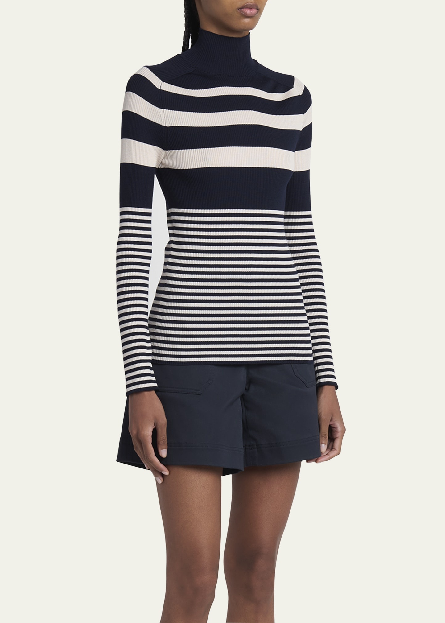 Stripe Wool Turtleneck Sweater - 4