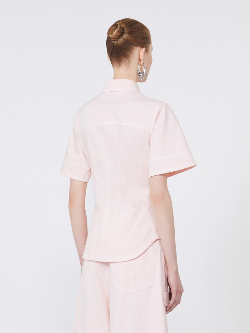 ONTANO Slim-fit bull denim shirt - PINK 4