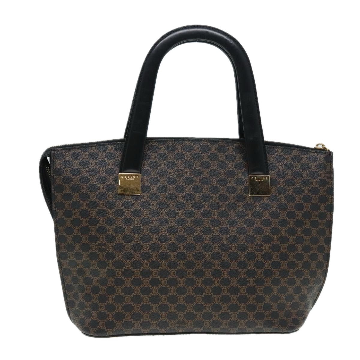 CELINE Macadam Canvas Hand Bag Pvc Black - 13