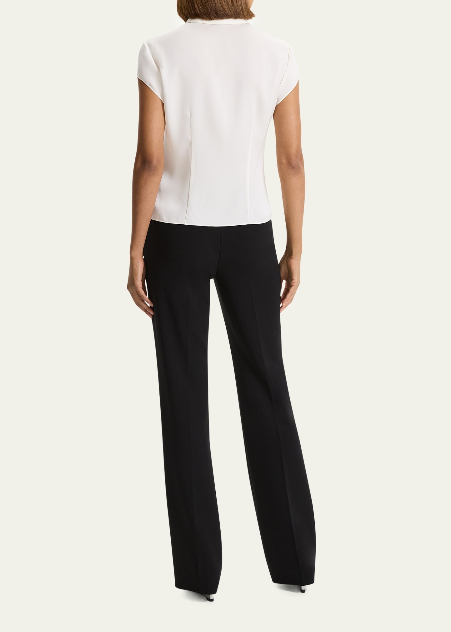 Cap-Sleeve Modern Silk Georgette Blouse - 3