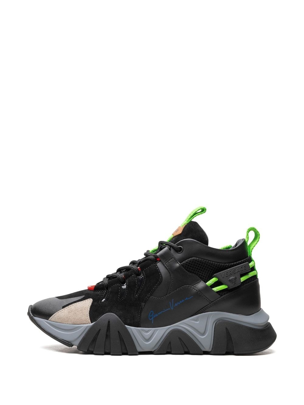 Squalo "Black/Fluorescent Green" sneakers - 5