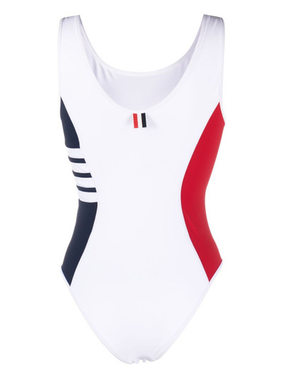 Thom Browne 4-Bar colour-block swimsuit outlook