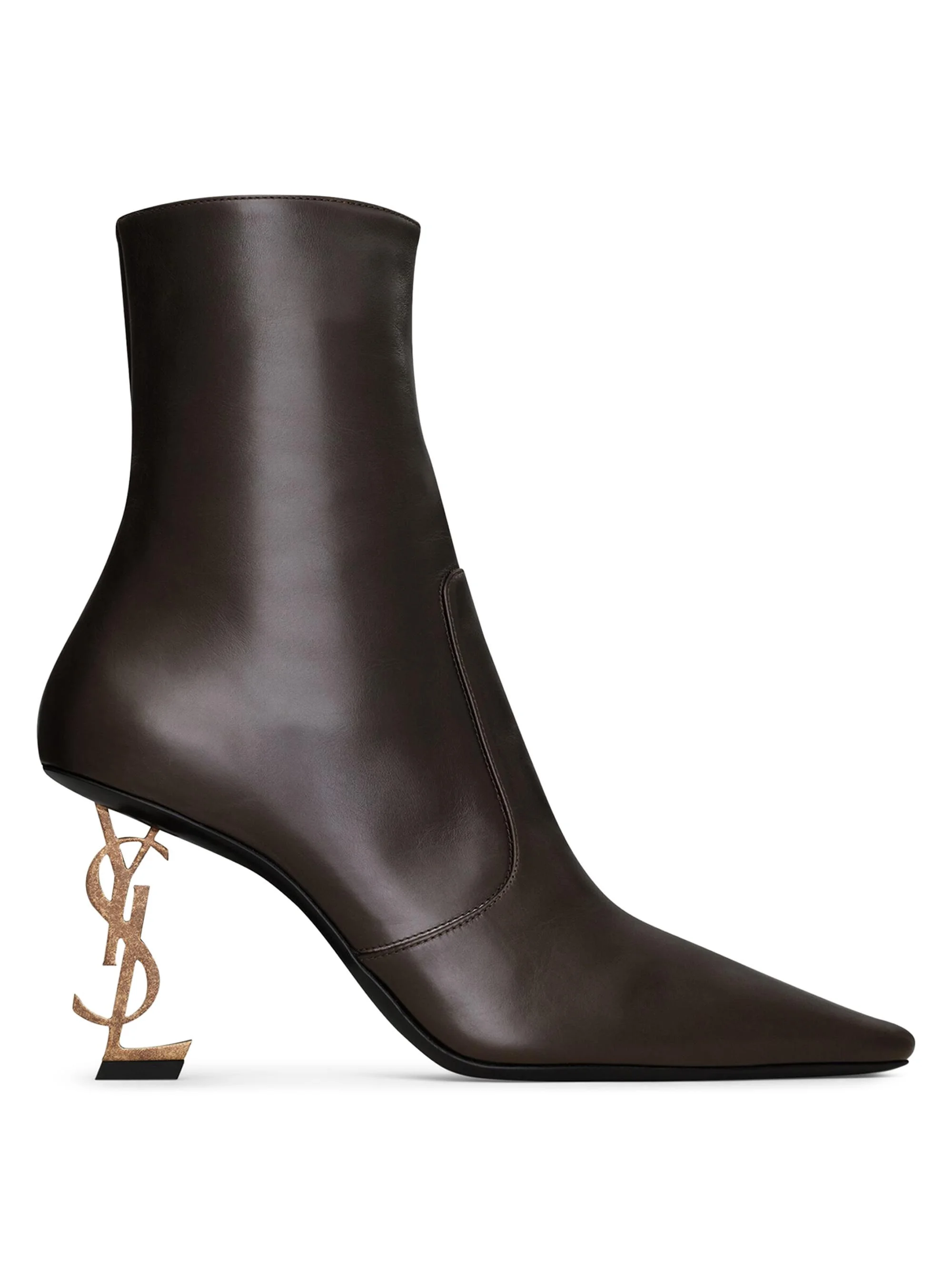 Women's Booties in Smooth Leather - Brown - 1