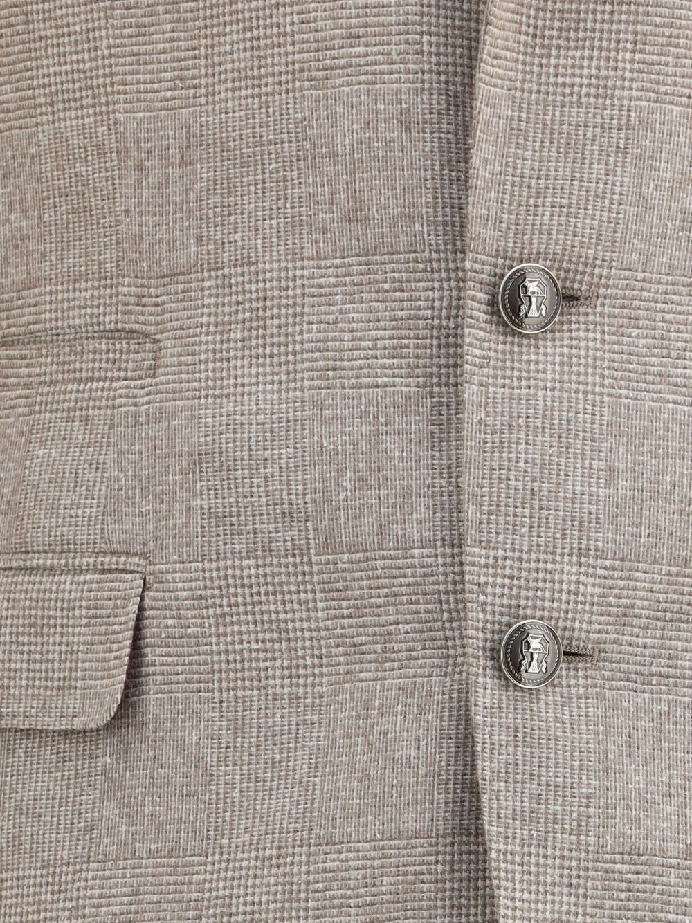 peaked-lapel check suit - 3