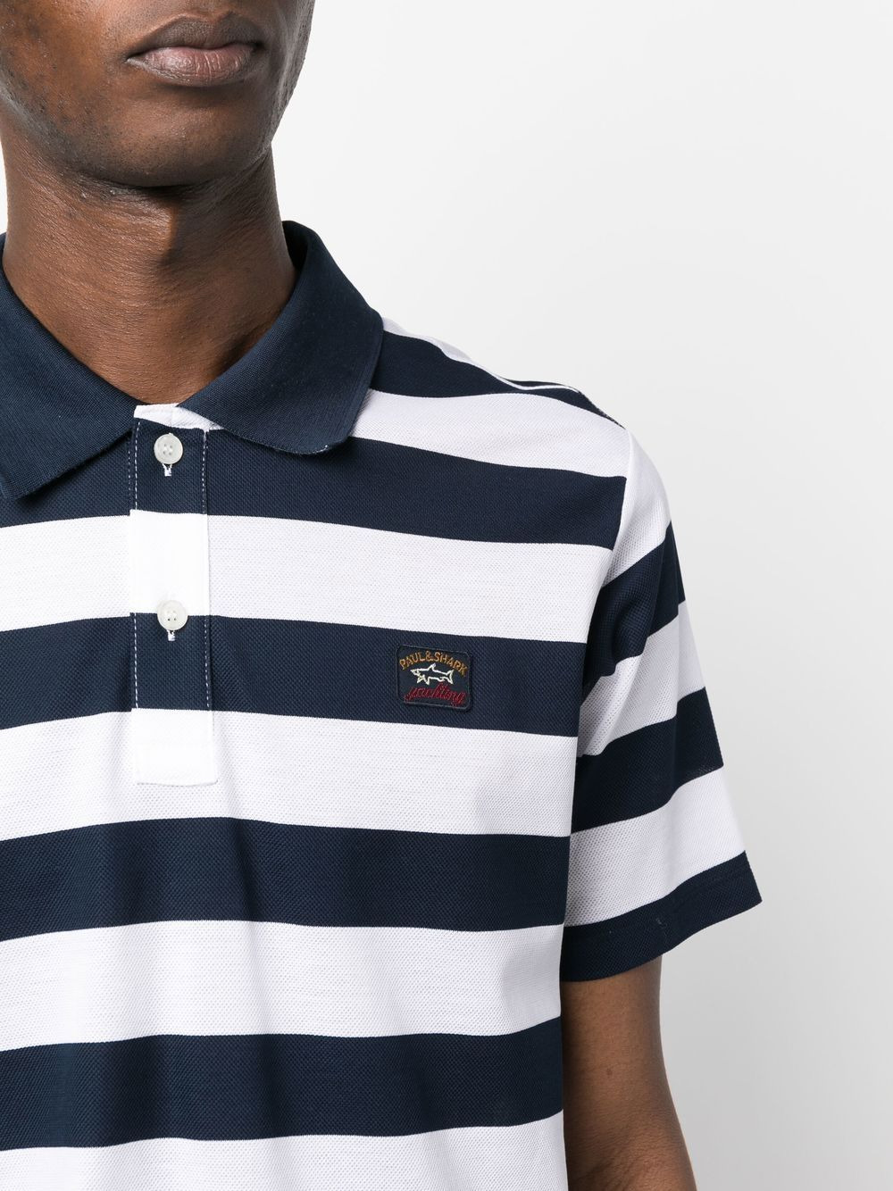 striped piqué polo shirt - 5
