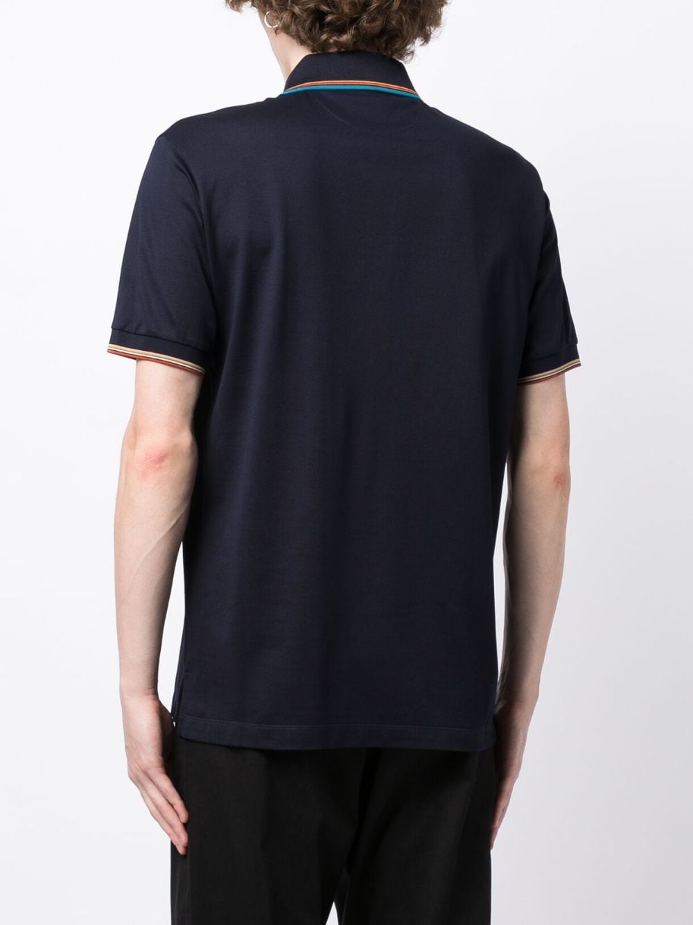 rainbow stripe-detail cotton polo shirt - 4