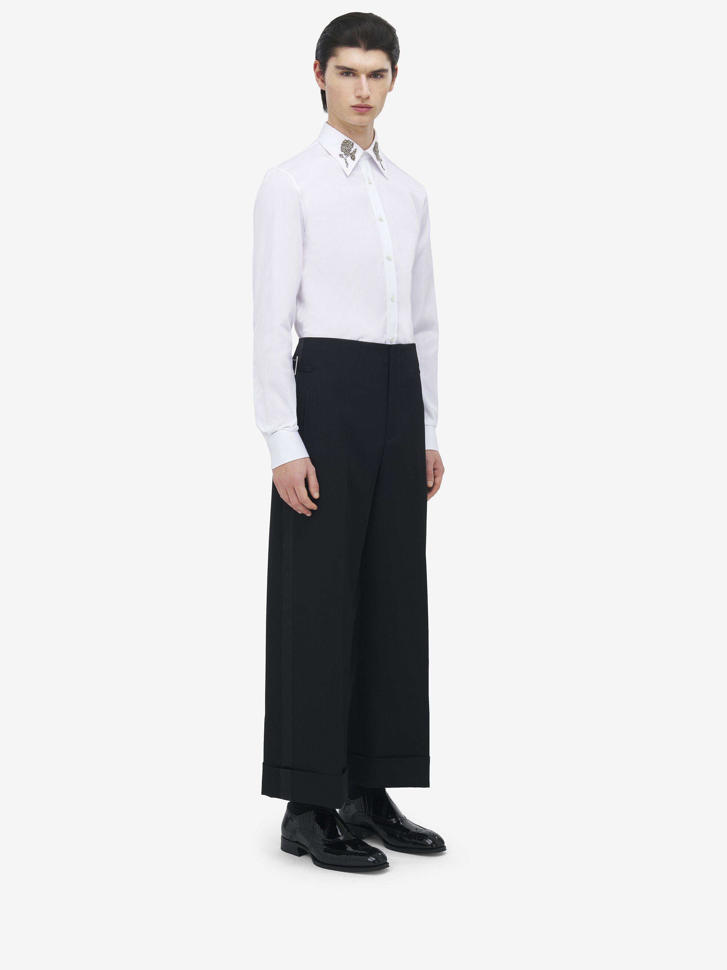 Wide Leg Tuxedo Trousers - 3