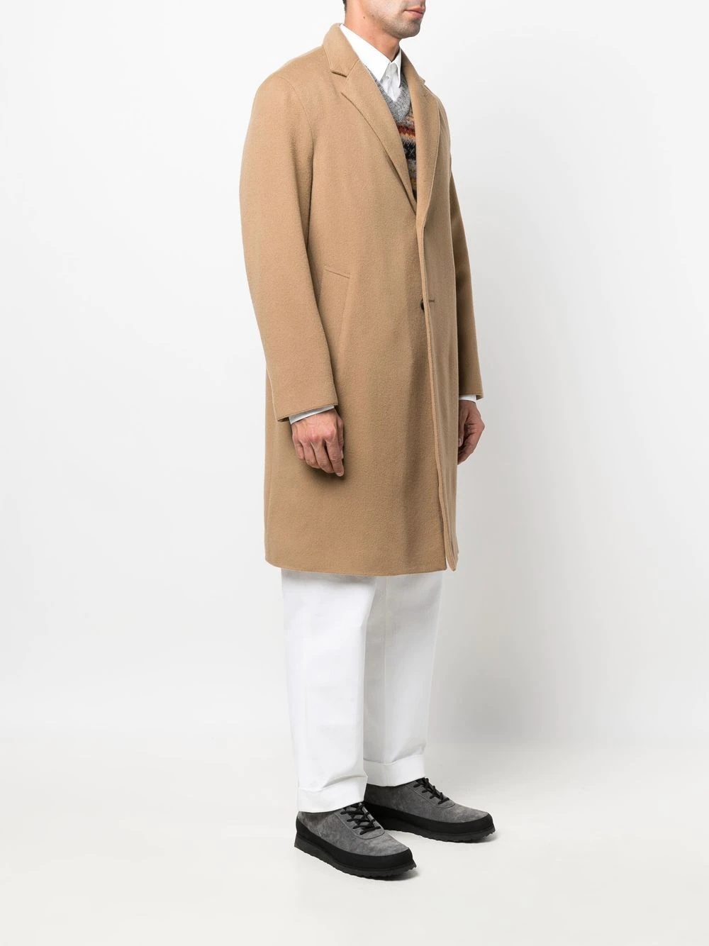 NEW STANLEY Beige Wool & Cashmere Coat - 3