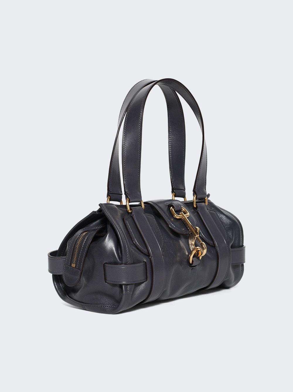 Kerala 25 Handbag In Soft Leather Black Navy - 4