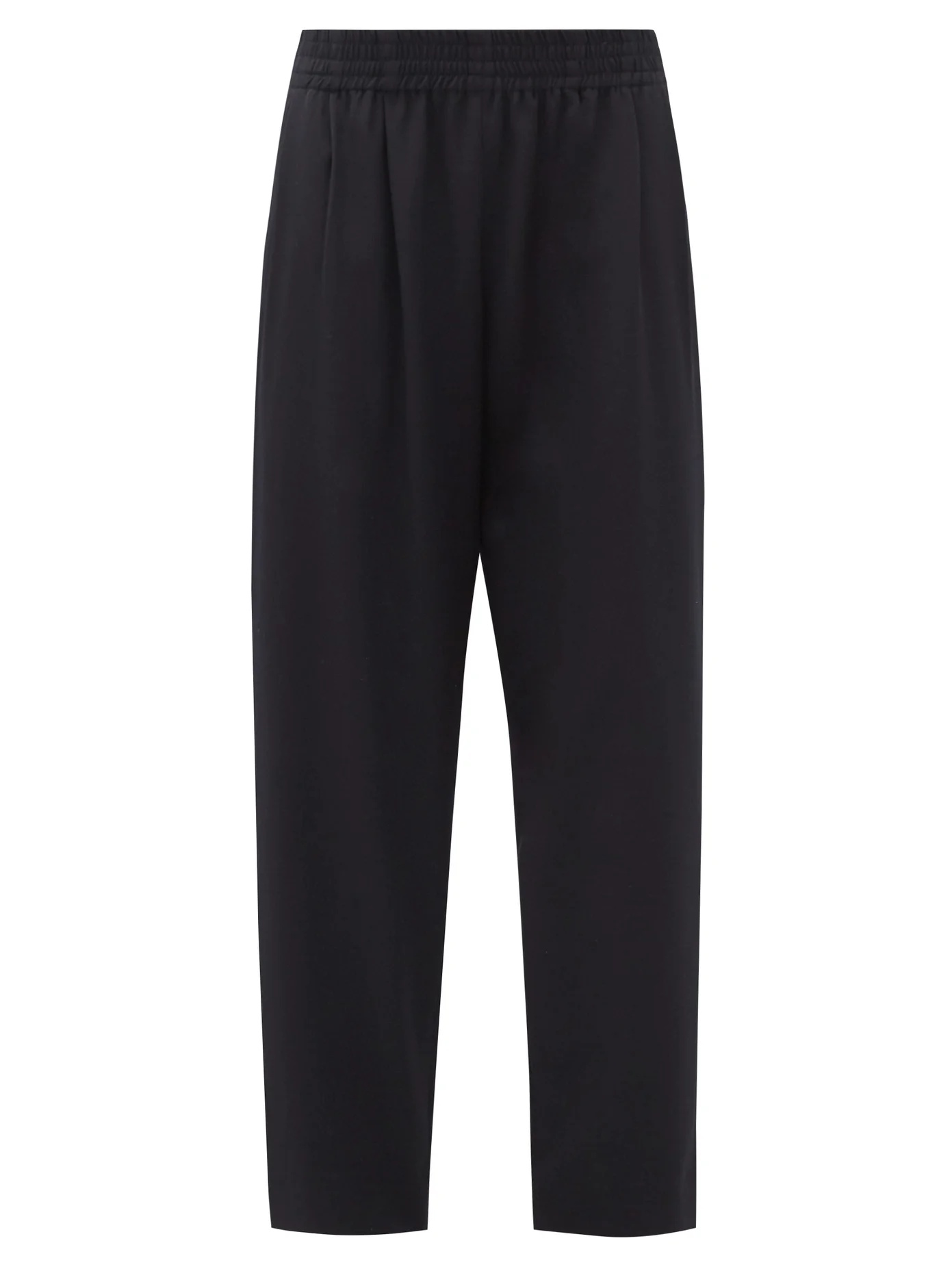 Olle elasticated-waist wool straight-leg trousers - 1