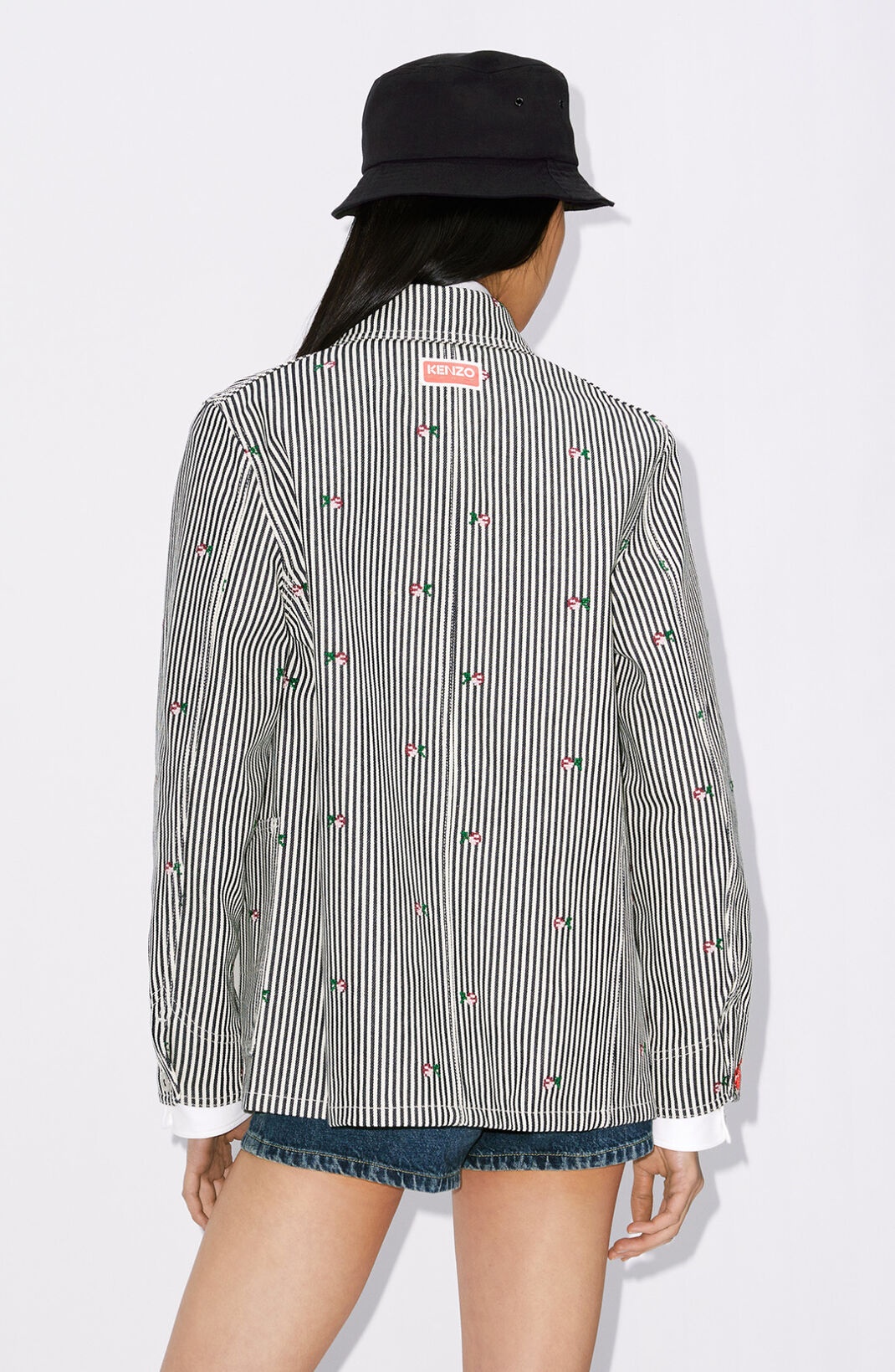 'KENZO Pixel' striped denim workwear jacket - 5