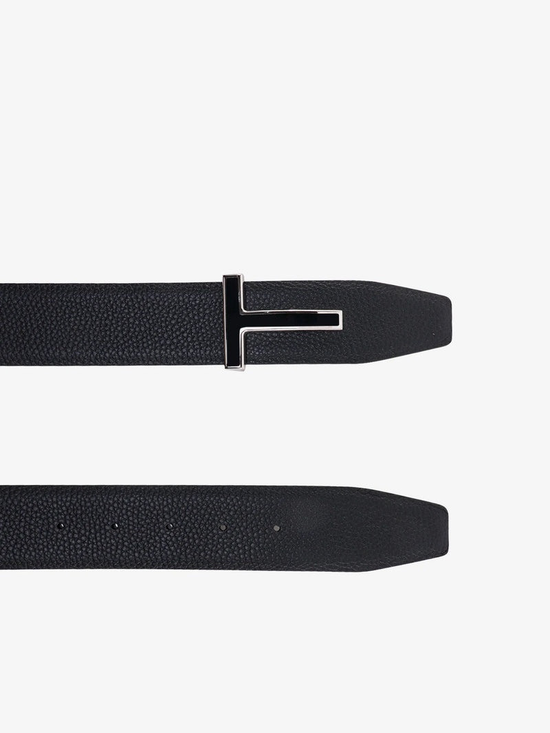 TOM FORD TOM FORD Adjustable T Logo Belt Black/Silver outlook