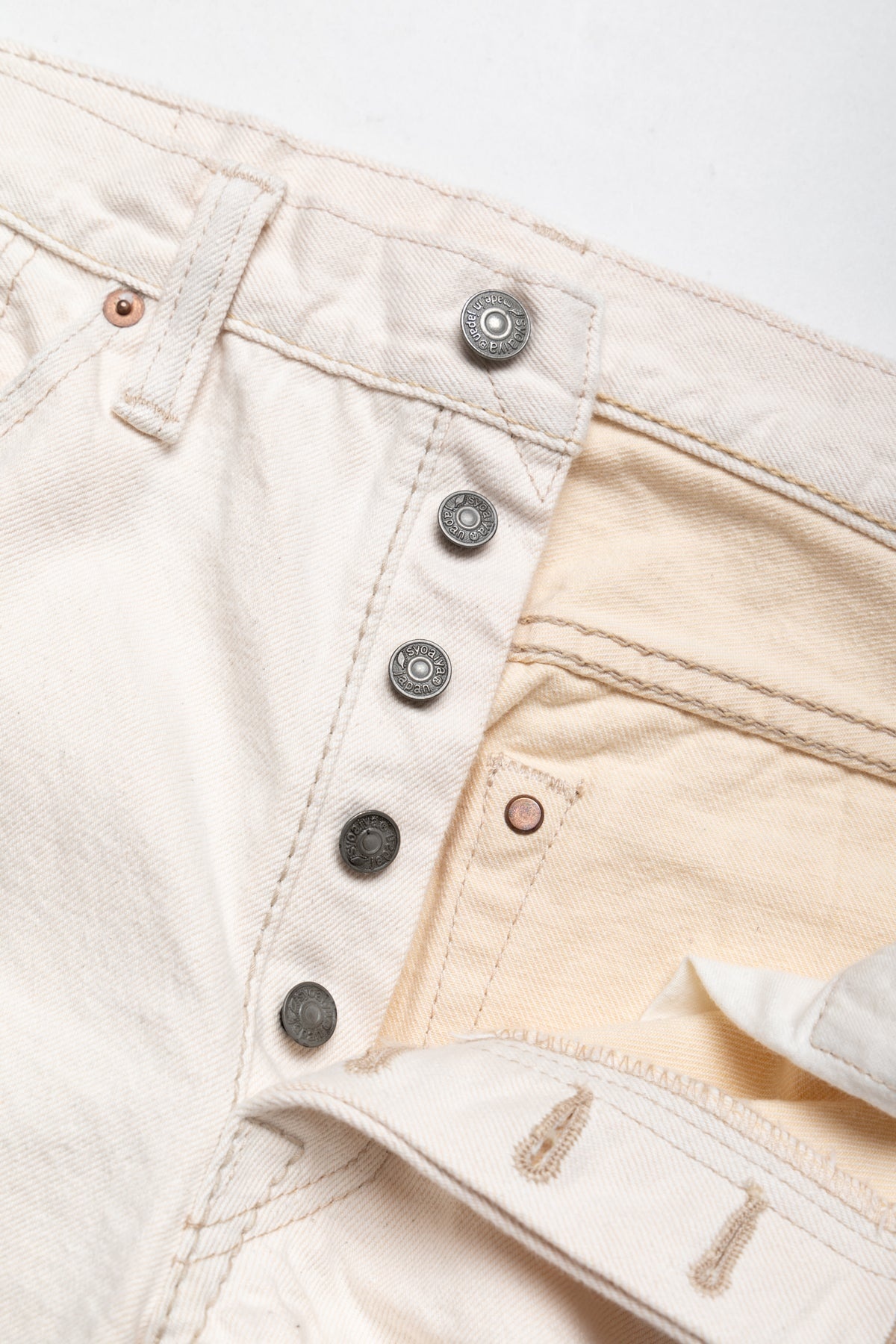 1172-1 14oz Ecru Selvedge 5 Pocket Pants Regular Straight - 11