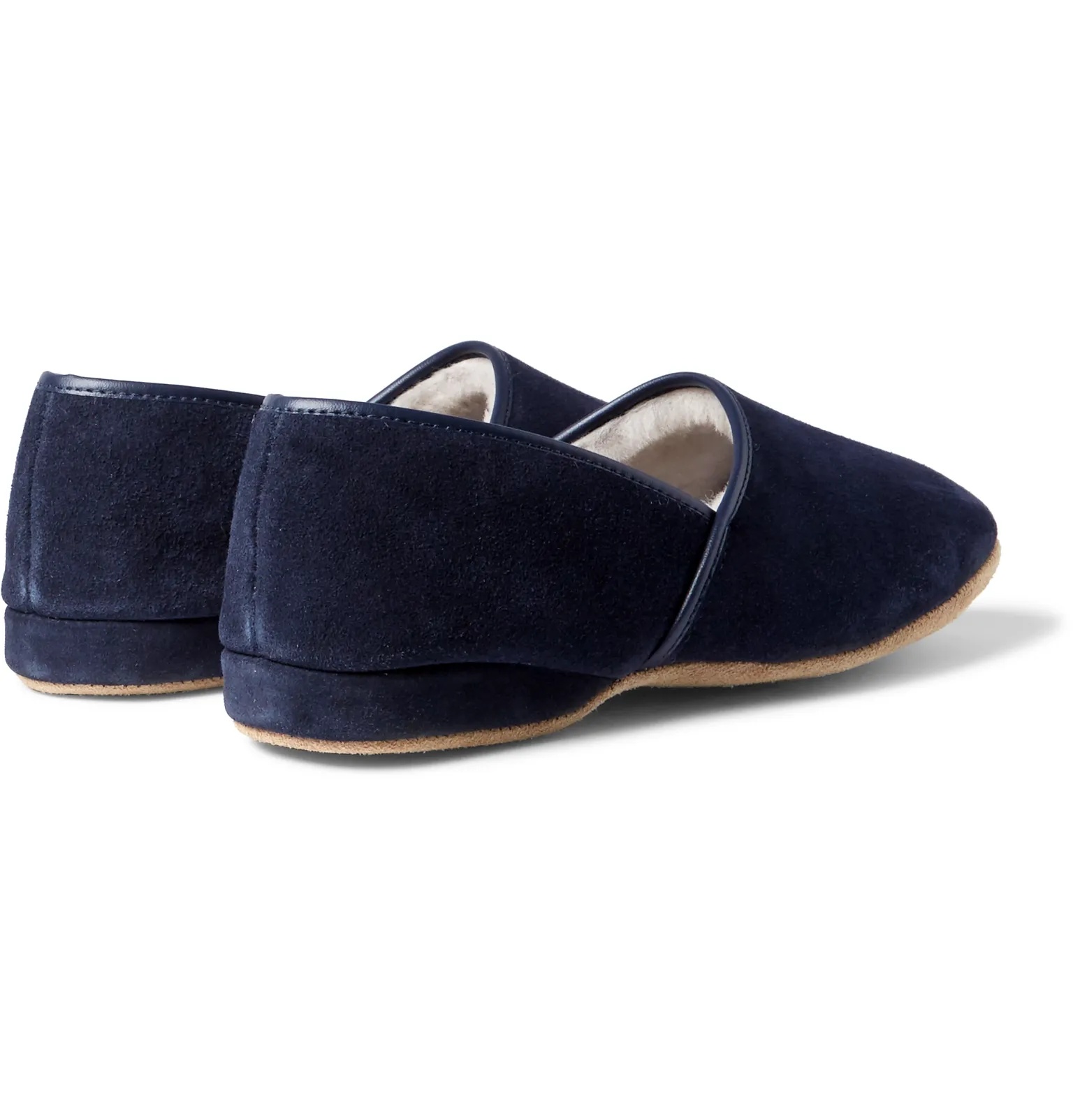 Crawford Shearling-Lined Suede Slippers - 6