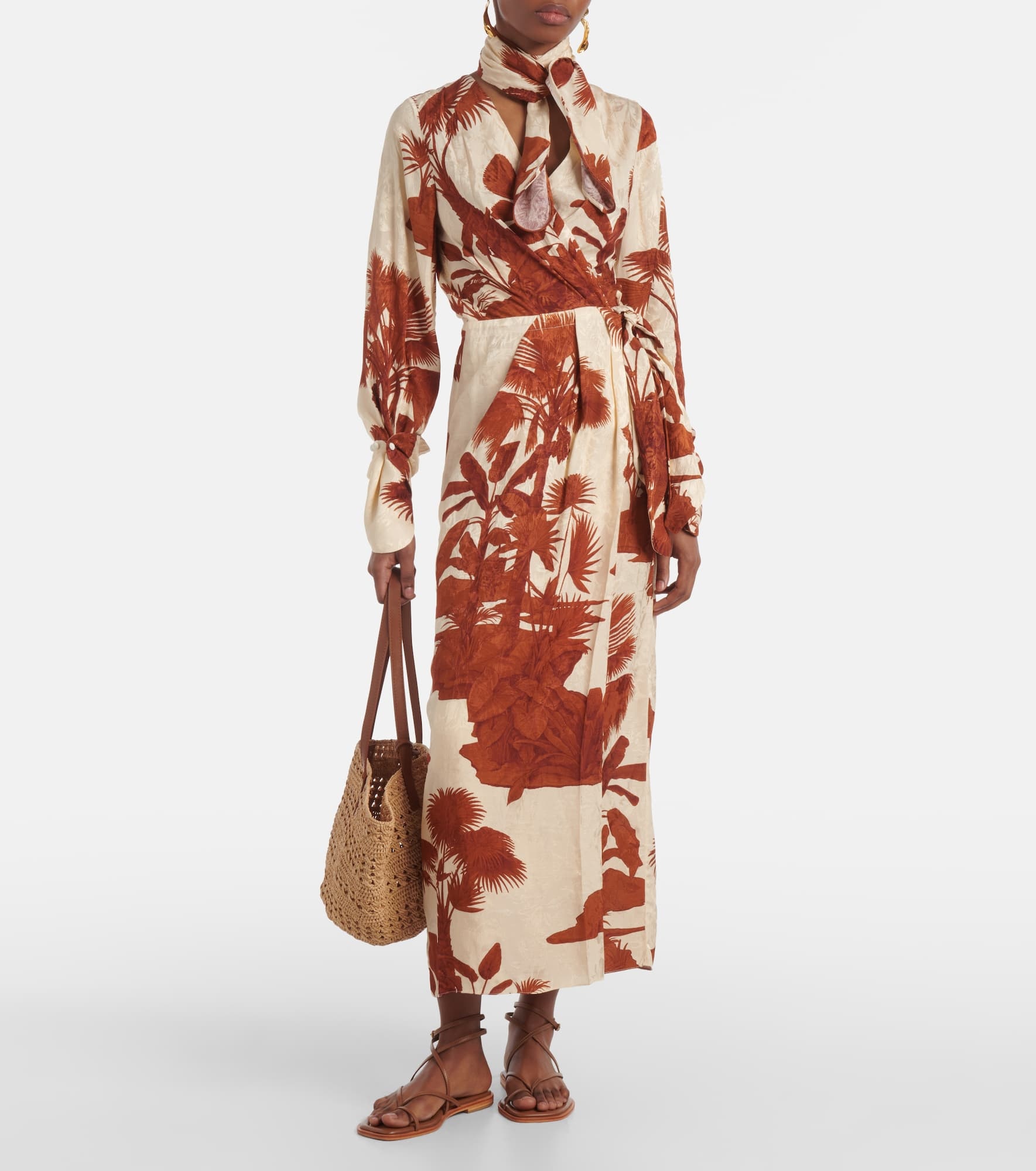 Unmooring tie-neck printed maxi dress - 2