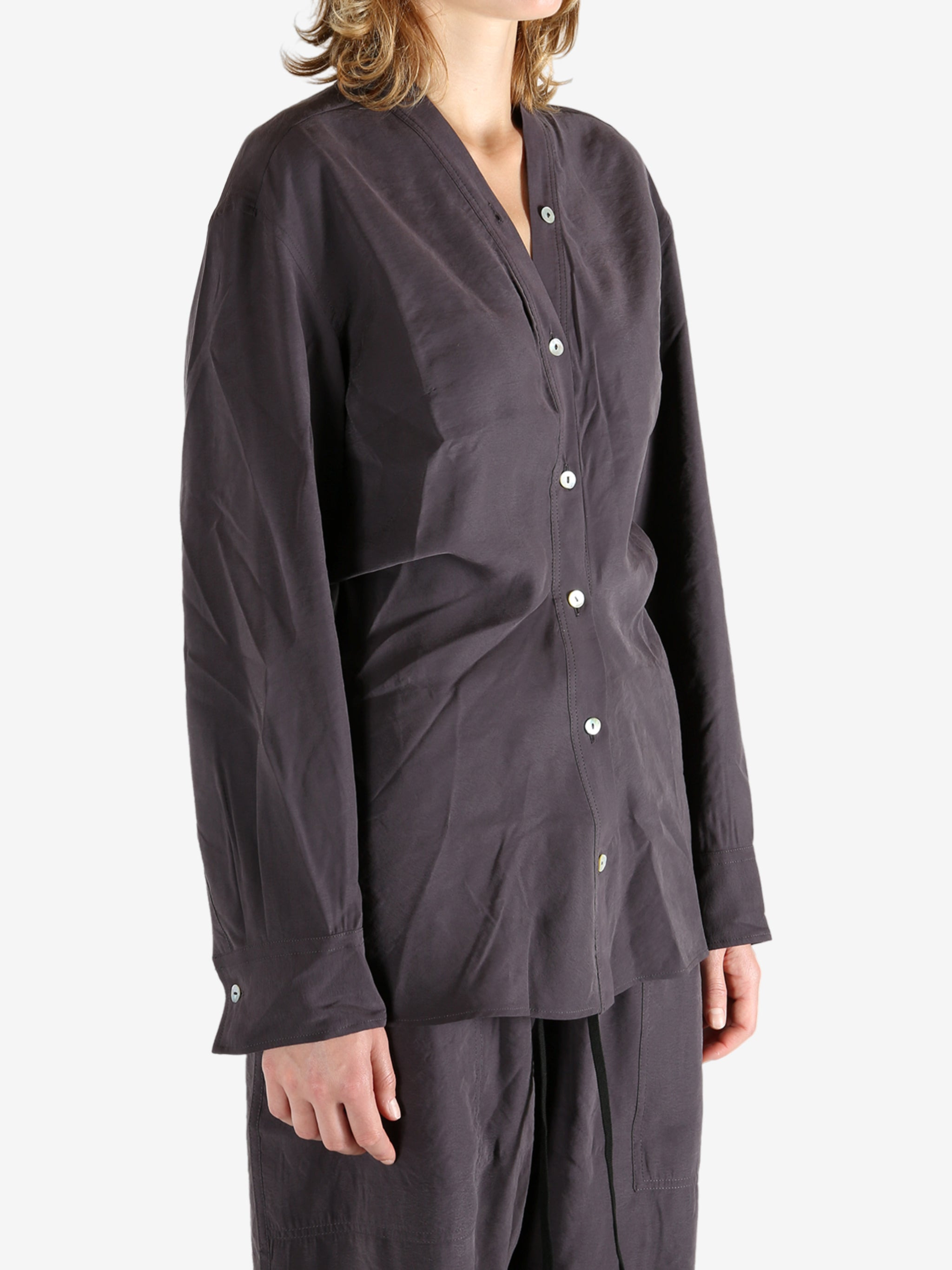 STUDIO NICHOLSON - Women V Neck Button Through Top - 2