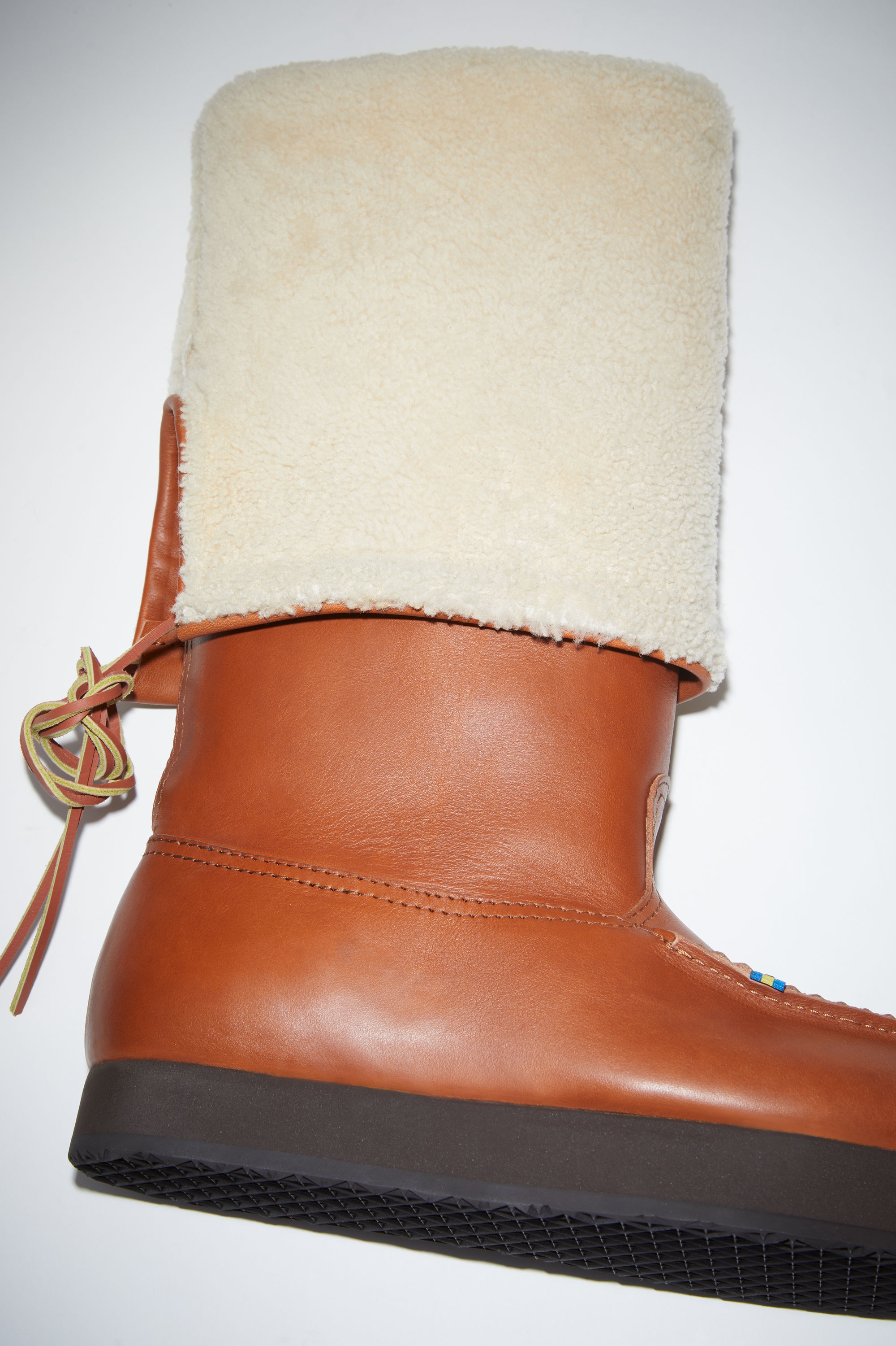 Leather boots reversible shearling - Cognac brown - 10