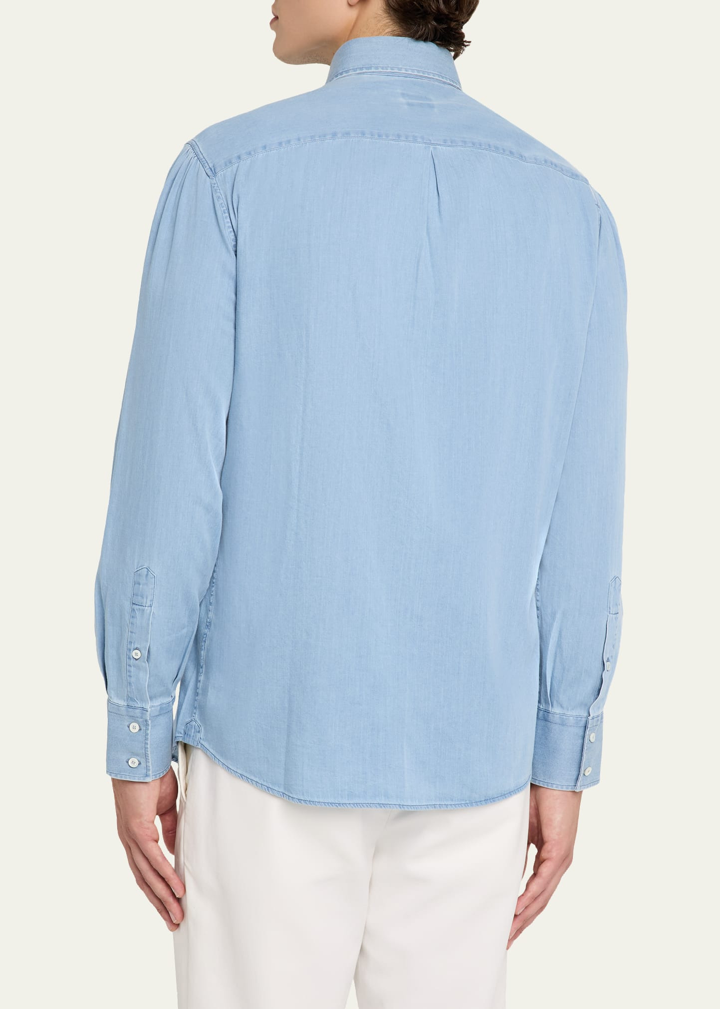 Men's Cotton Denim Button-Down Shirt - 3