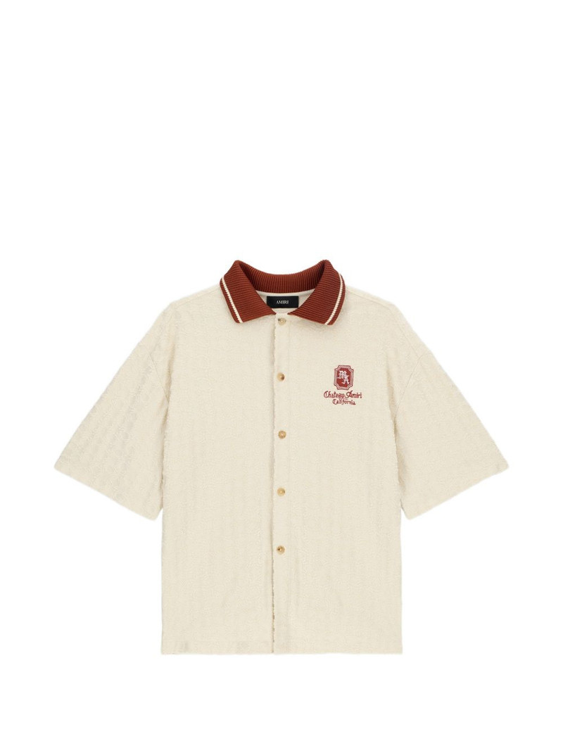 AMIRI Ma Chateau ribbed collar logo shirt outlook