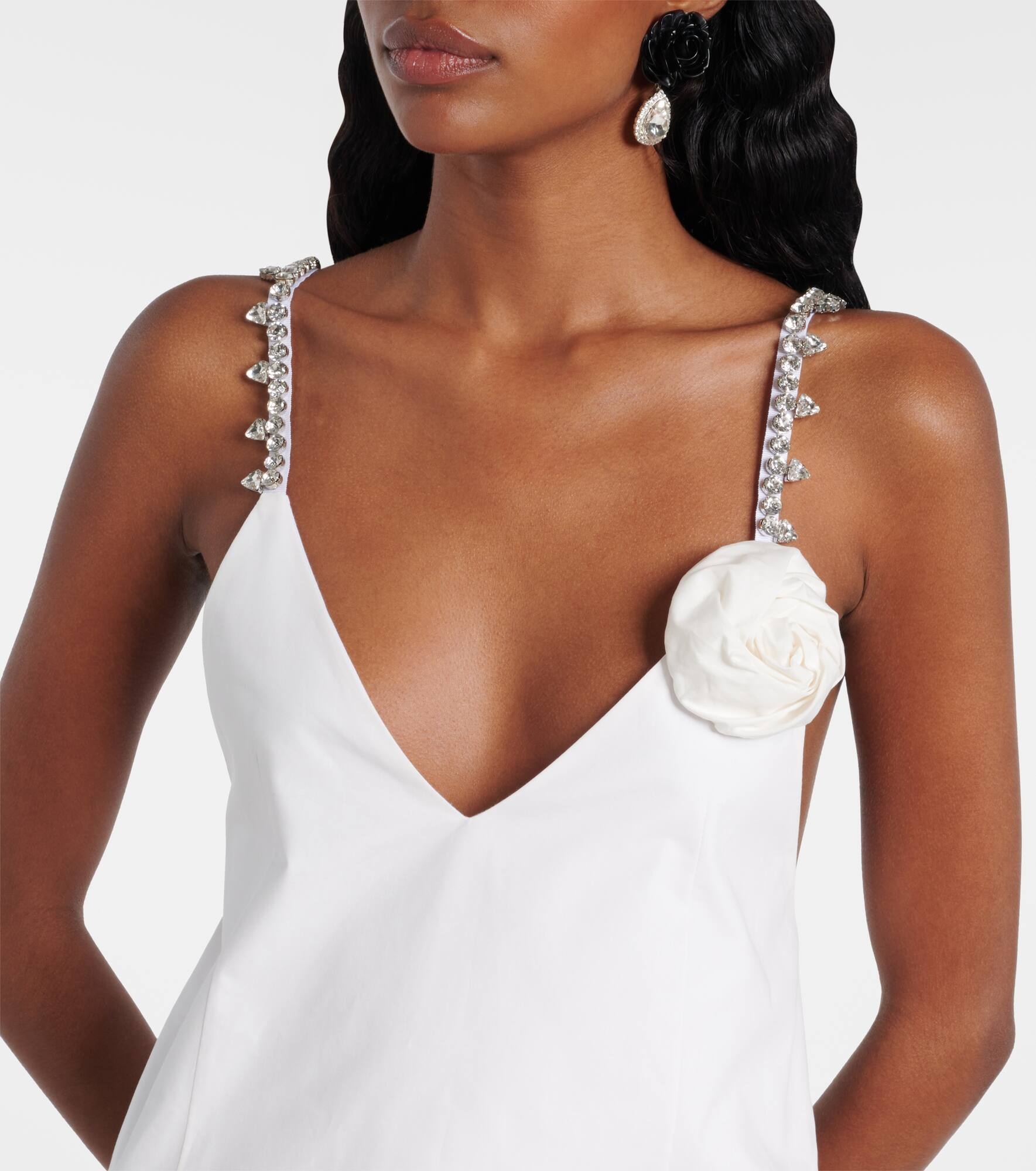 Embellished floral-appliqué minidress - 4
