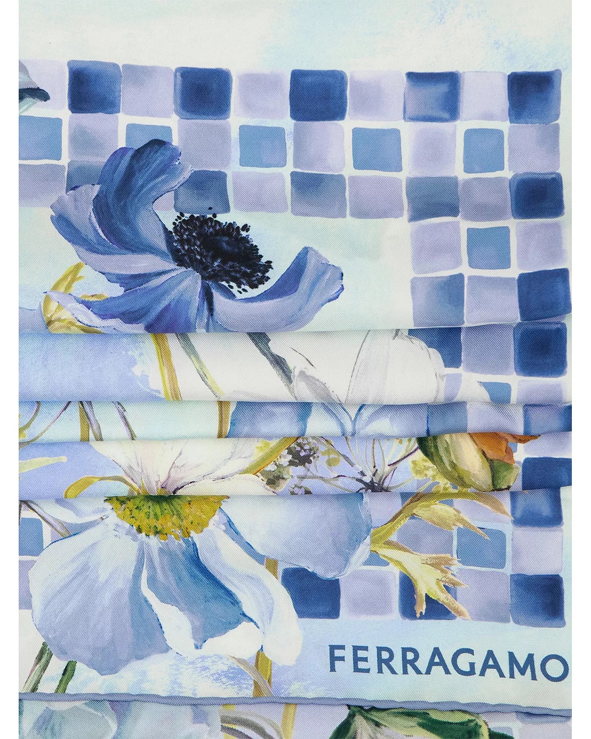 Flower Bordeaux Silk Scarf - 3