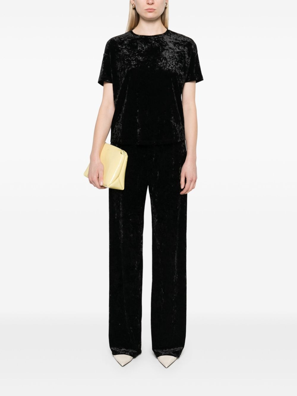 crushed-velvet T-shirt - 2