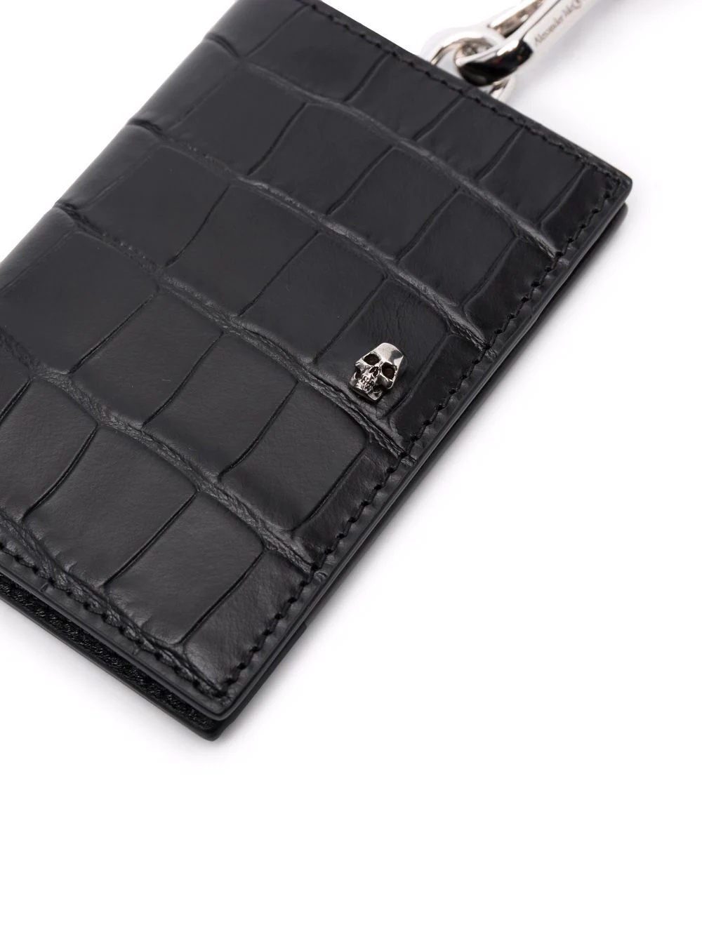 skull-plaque leather cardholder - 2