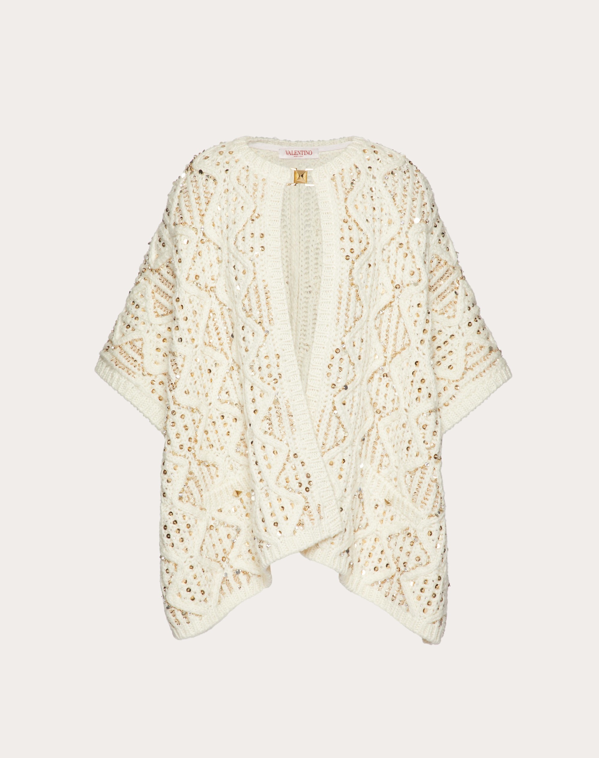 EMBROIDERED WOOL PONCHO - 1