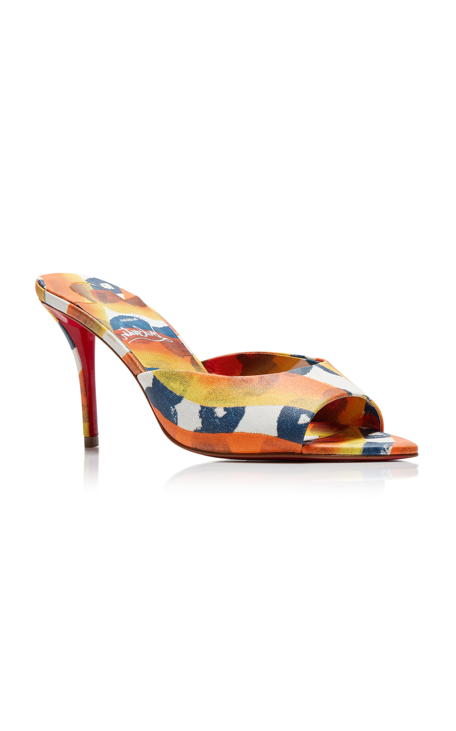 Miss Z 80mm Printed Toile Mules multi - 4