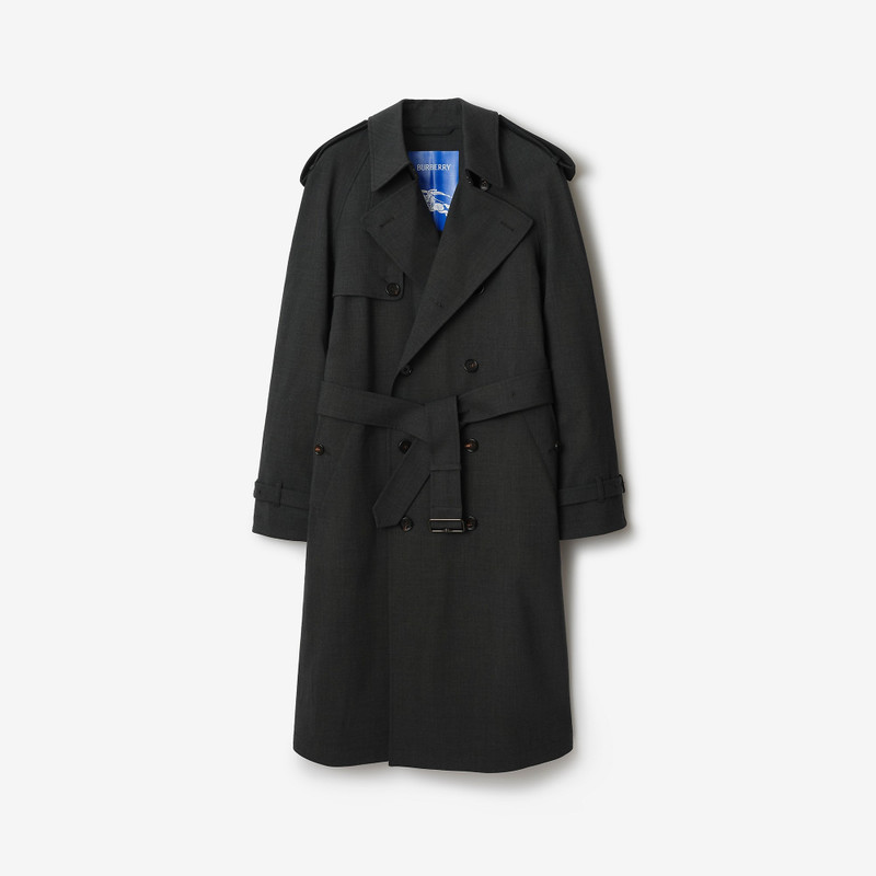 Long Bonded Stretch Wool Trench Coat 1