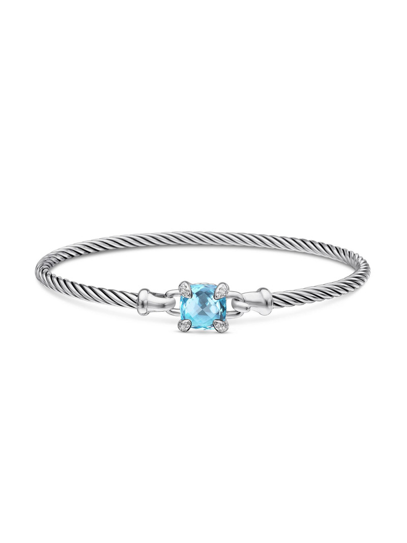 Women's Chatelaine Bracelet in Sterling Silver - Blue Topaz 5