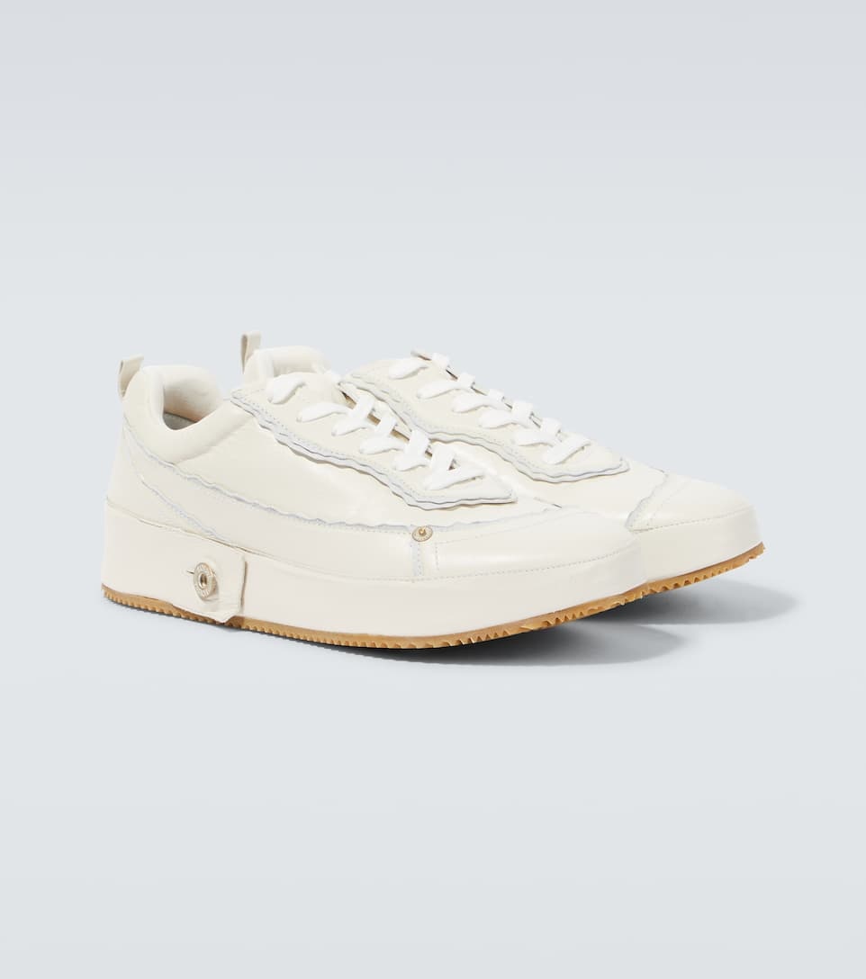 Deconstructed leather sneakers - 4