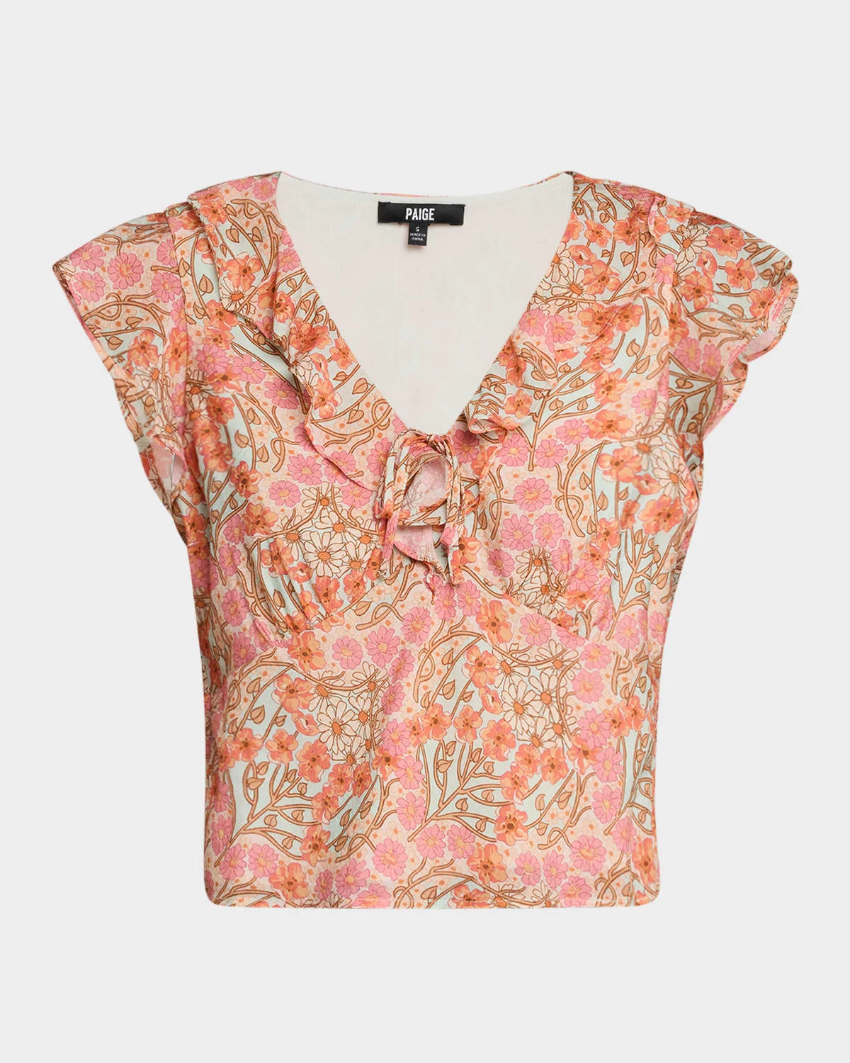 Farrow Ruffle V-Neck Top - 1