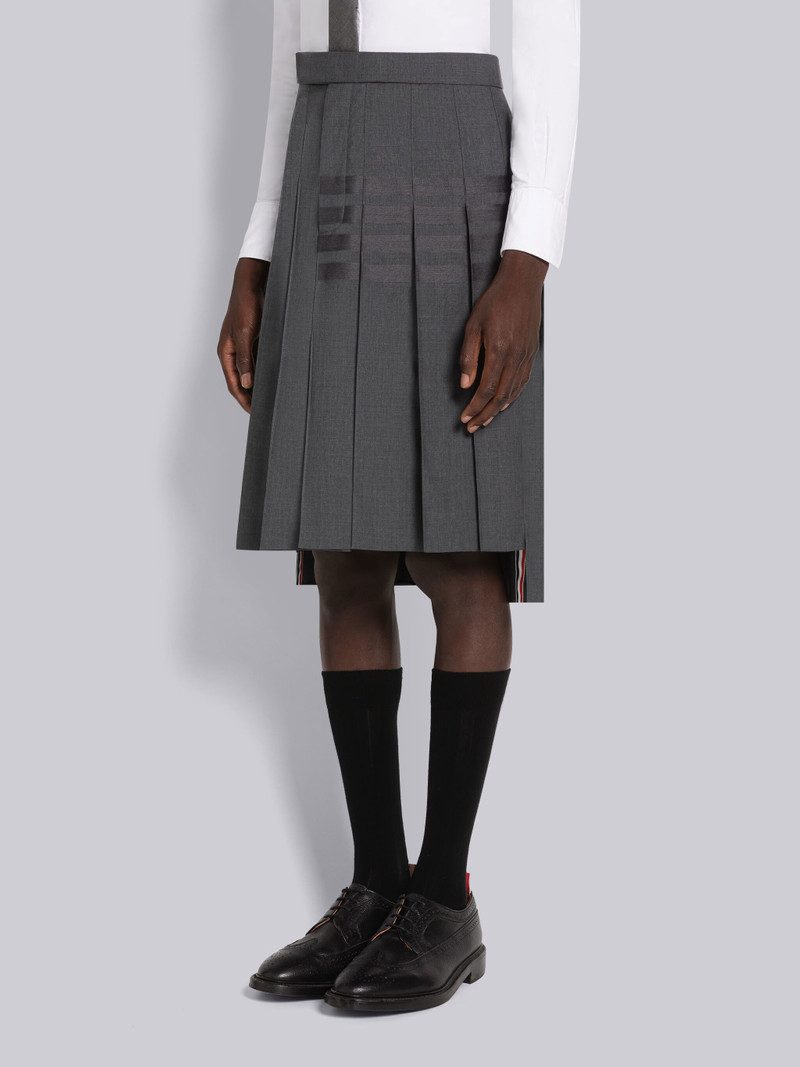 Thom Browne PLAIN WEAVE 4-BAR CLASSIC BACKSTRAP PLEATED SKIRT outlook