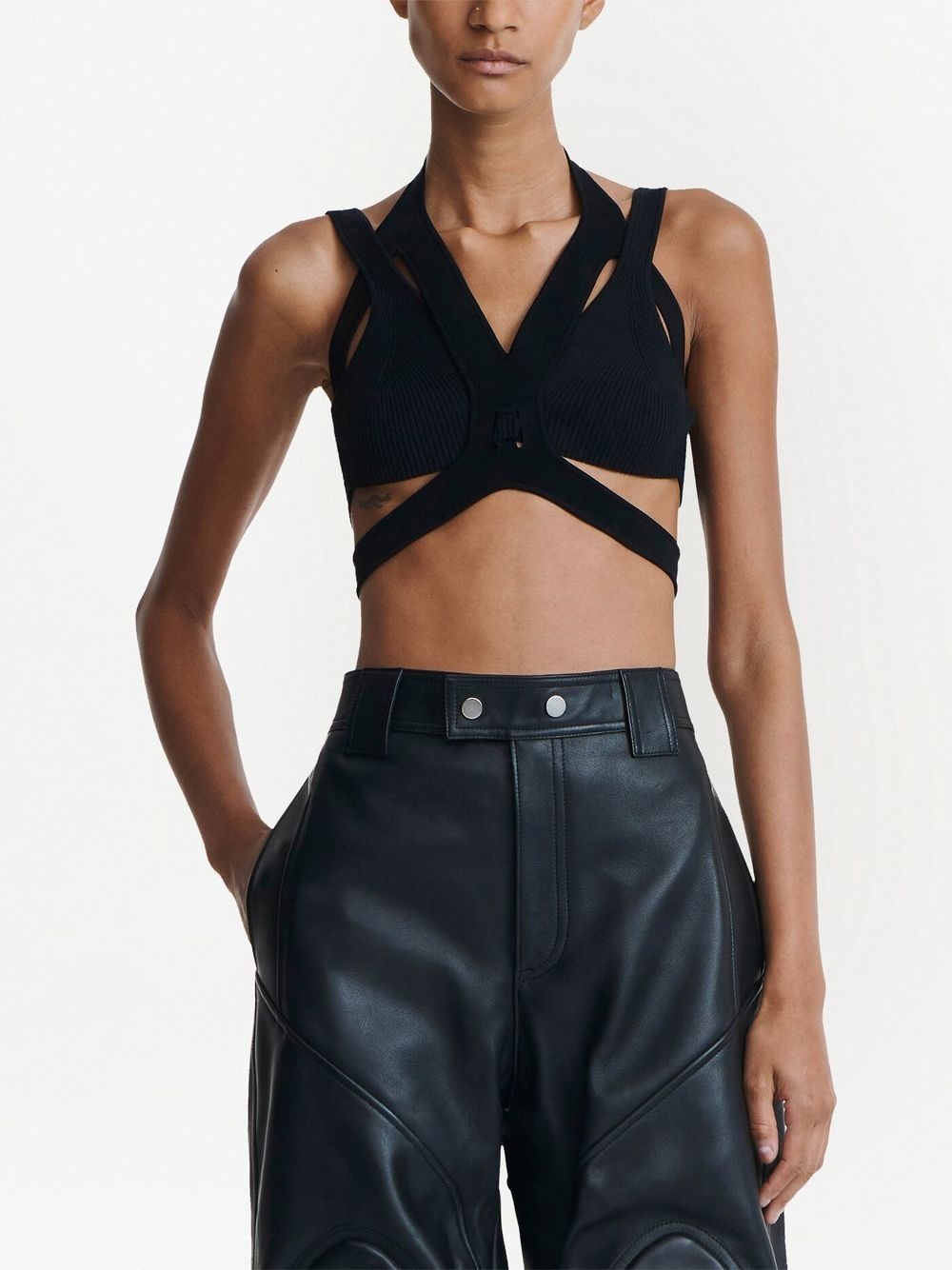 interlink cut-out crop top - 4