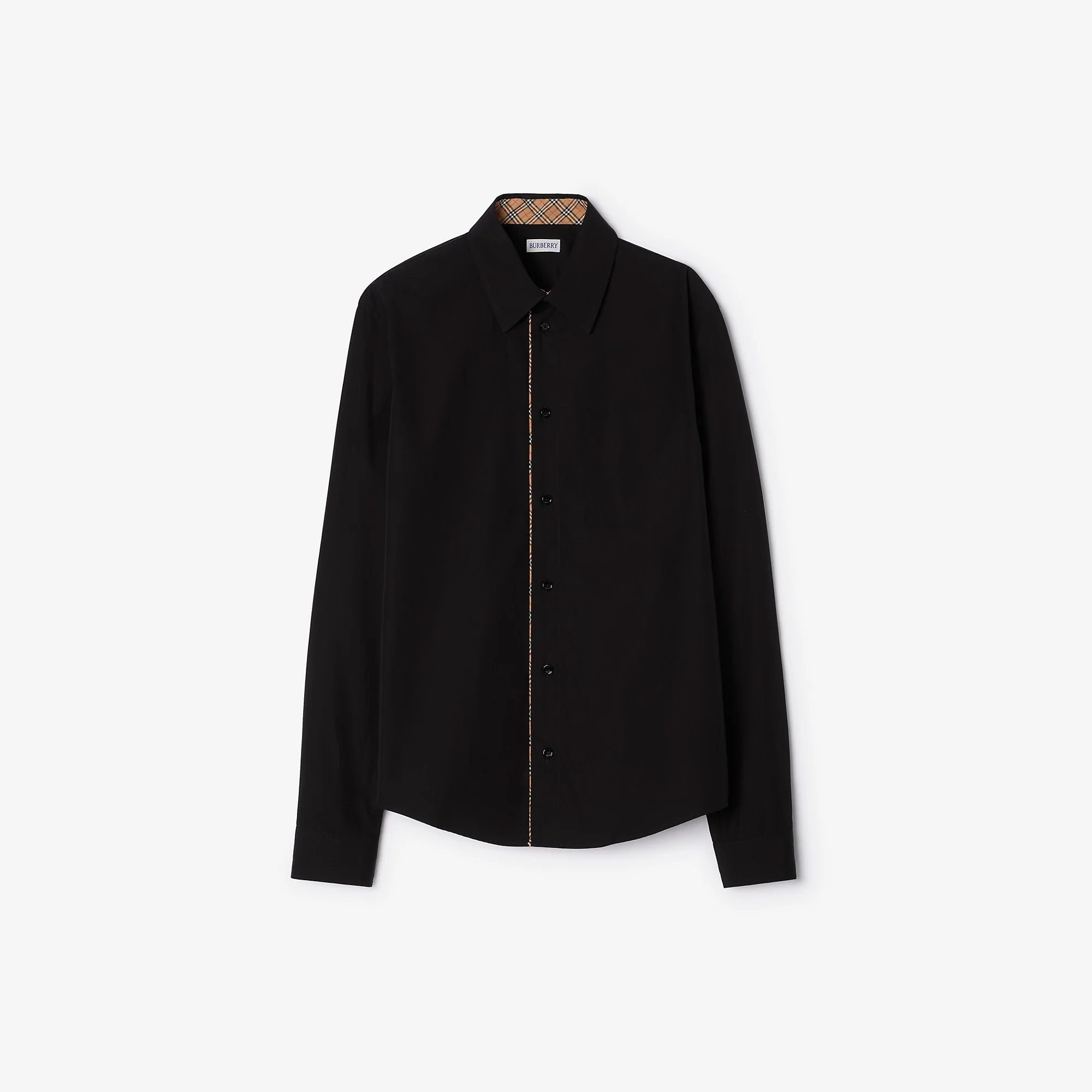 Check Piping Cotton Poplin Shirt - 1