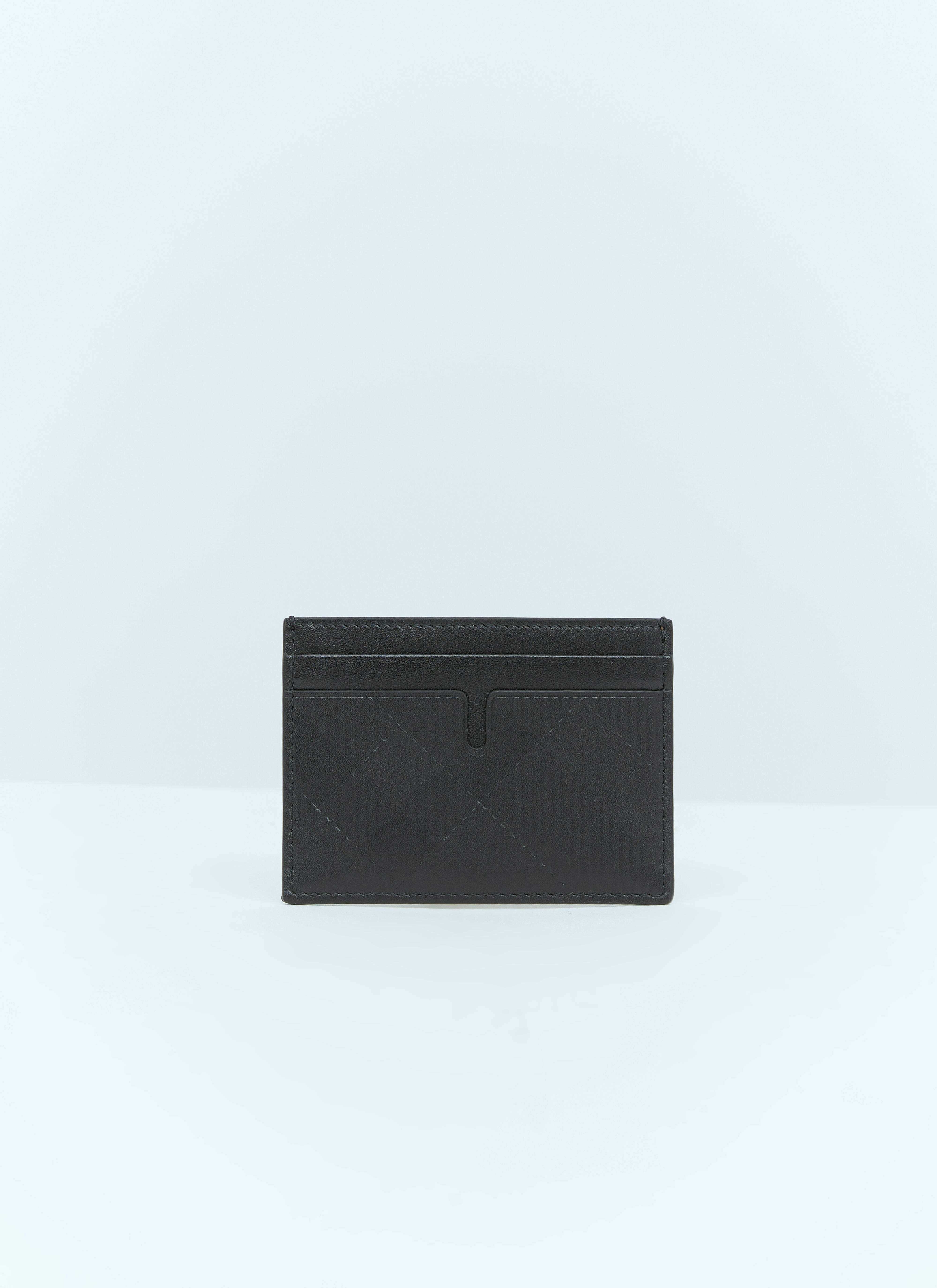 Check Leather Cardholder - 1