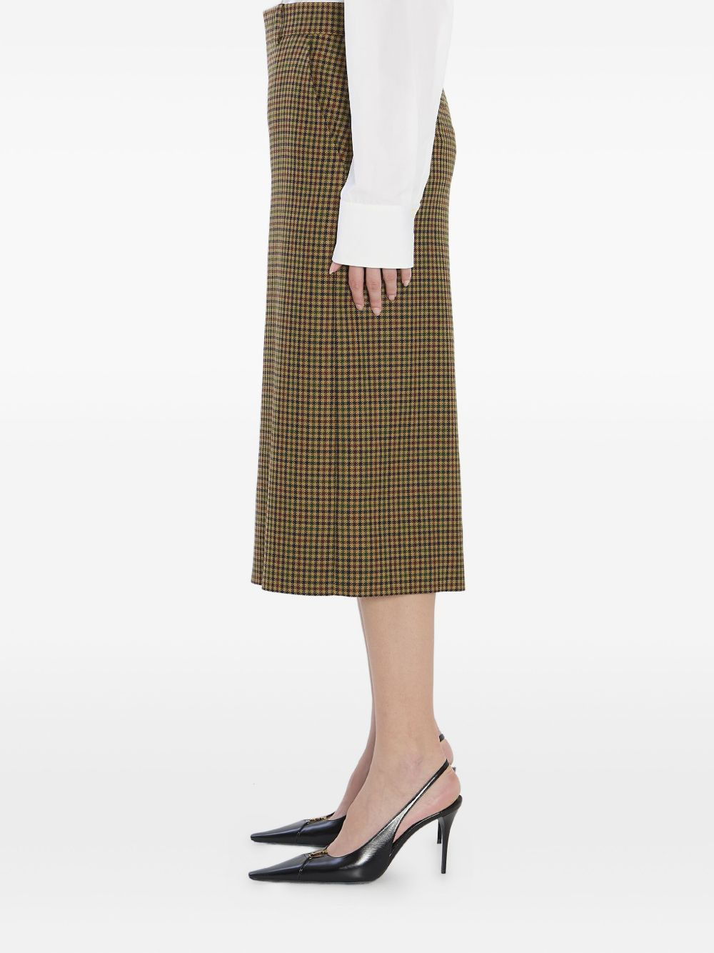plaid-pattern cropped trousers - 3