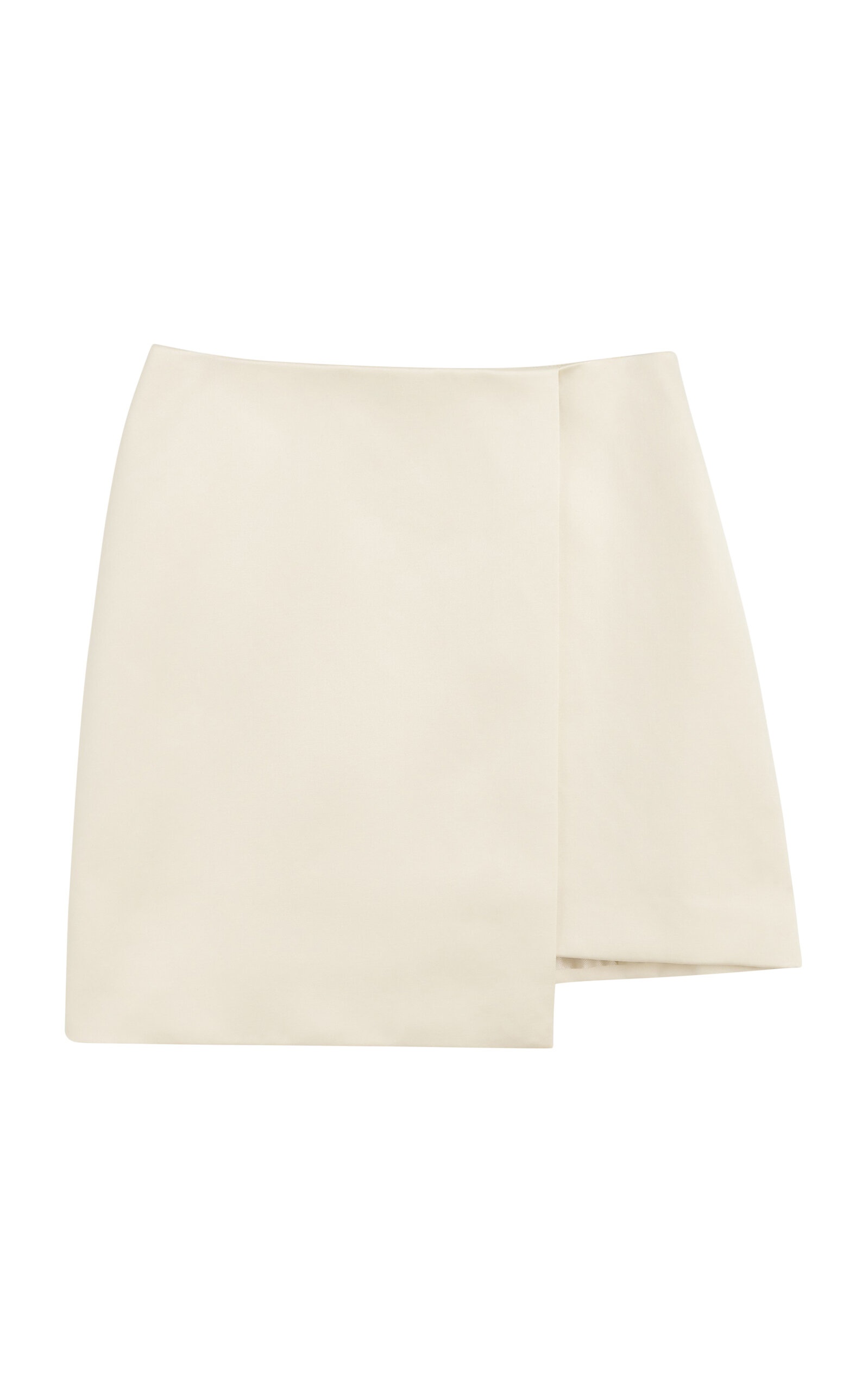 Raye Cotton-Blend Mini Wrap Skirt ivory - 1